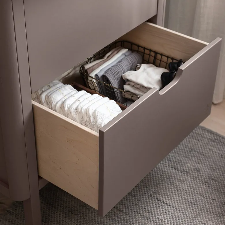 Sebra puslebord i træ, 2-i-1 design m. skuffer - Jetty beige