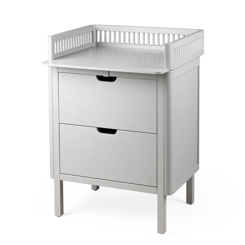 Sebra puslebord i træ, 2-i-1 design m. skuffer - Stone