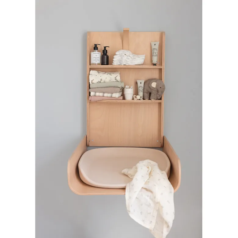 Sebra Væghængt puslebord i træ, Wooden Edition