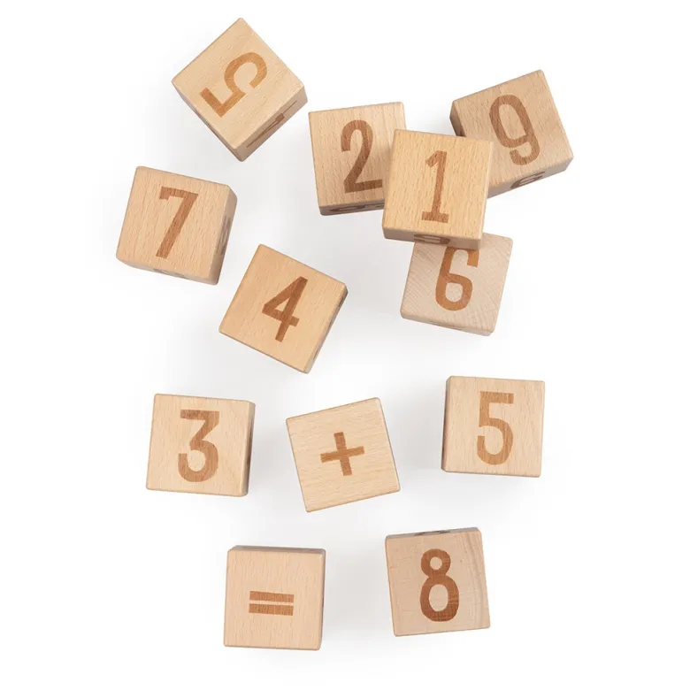 Sebra Wooden Building Blocks, 12 pcs. - Number Blocks