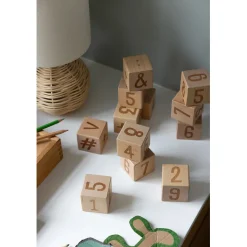 Sebra Wooden Building Blocks, 12 pcs. - Number Blocks