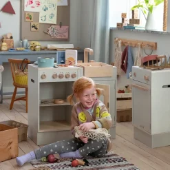 Sebra Wooden Play Kitchen, Beige,