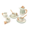Sebra Wooden Tea Set in Classic White/Sage