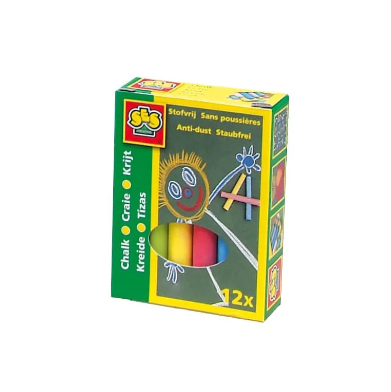 SES Creative Chalk for Traditional Chalkboards - 12 Colors