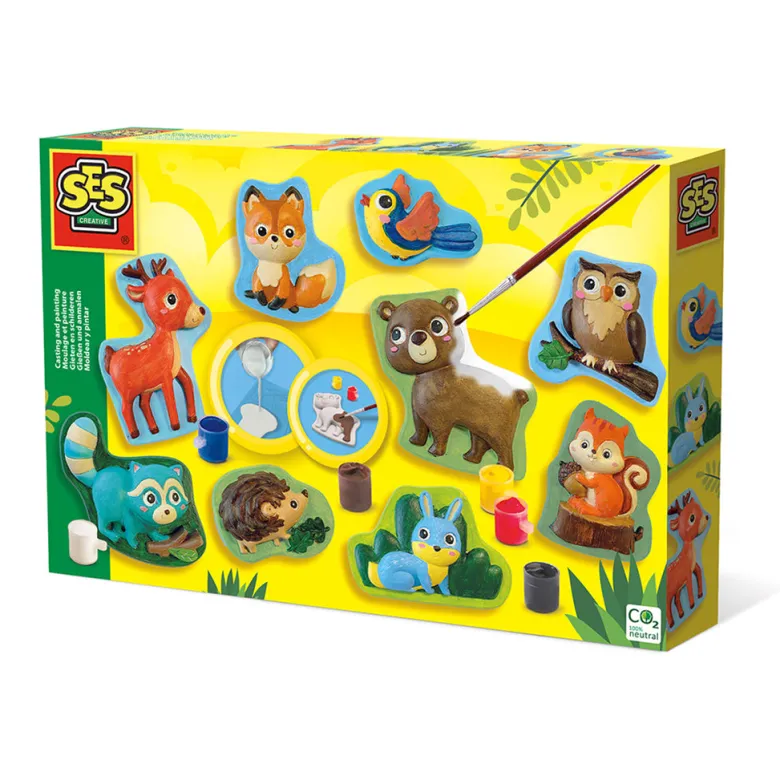 SES Creative Creative Box, Cast and Paint - Forest Animals