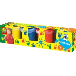 SES Creative, Finger Painting Set – 4 x 145 ml