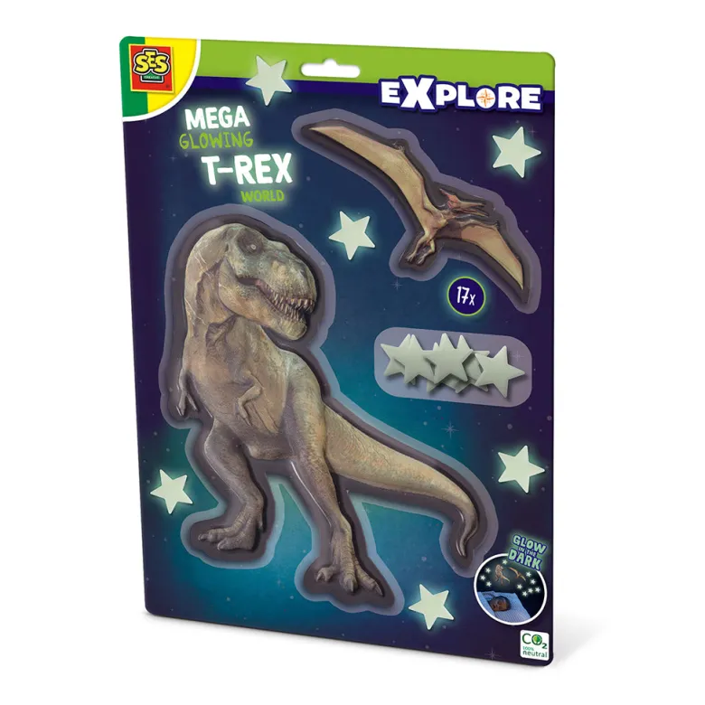 SES Creative Glow-in-the-Dark T-Rex and Pterosaur