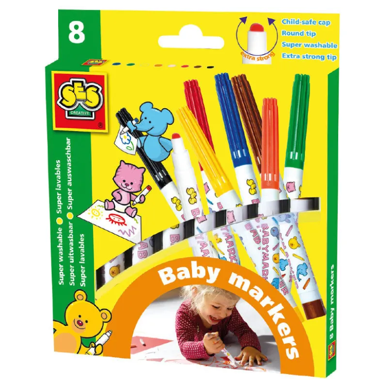 SES Creative My First Markers, Set of 8 - Soft Baby Colors