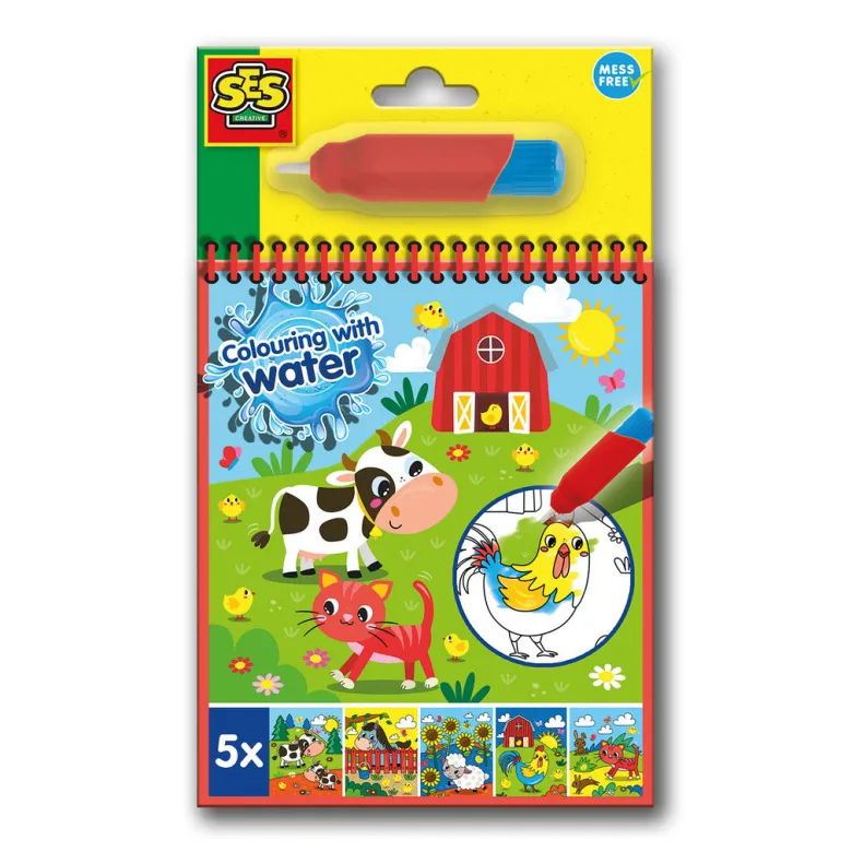 SES Creative, Paint with Water - Farm Coloring Book