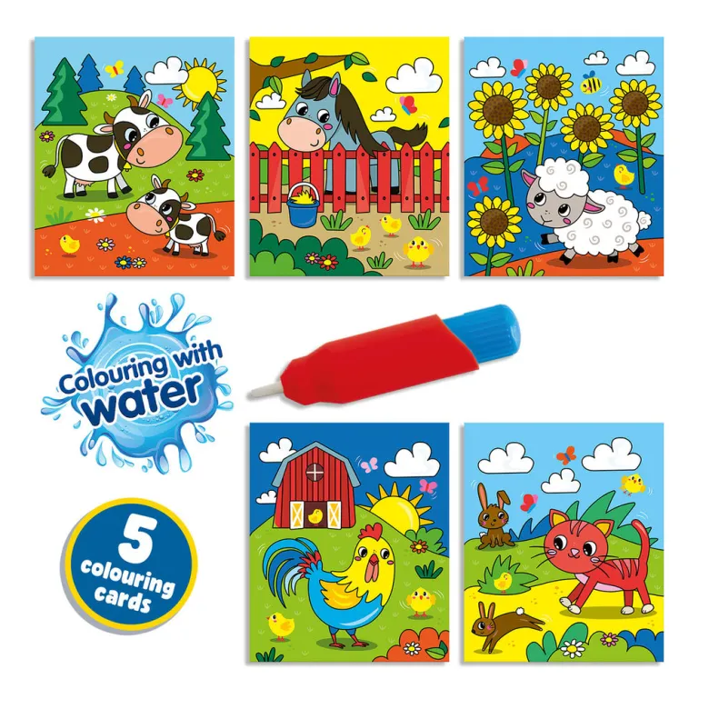SES Creative, Paint with Water - Farm Coloring Book