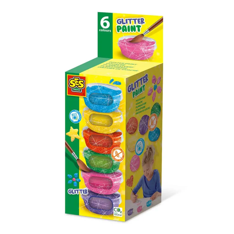 SES Creative Poster Paint, Glitter – 6 x 45ml