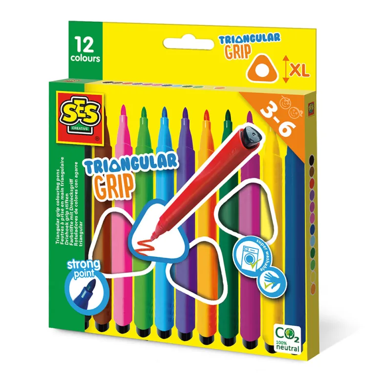 SES Creative Triangular Grip Markers