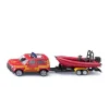 Siku Toy Model, Land Rover Defender with Rescue Boat
