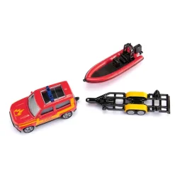 Siku Toy Model, Land Rover Defender with Rescue Boat