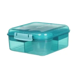 Sistema Bento Cube To Go Lunch Box with 5 Compartments and a Container - Teal Stone