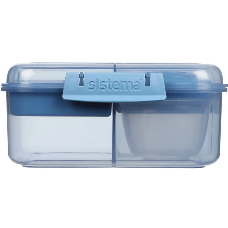 Sistema Bento Cube To Go, lunch box with 5 compartments and a container – Mountain blue