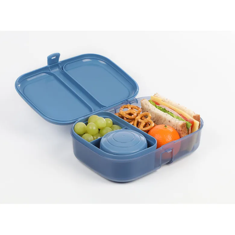 Sistema Bento Cube To Go, lunch box with 5 compartments and a container – Mountain blue