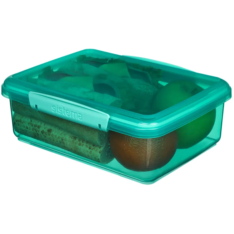 Sistema Coloured Lunch Box with 1 Compartment, 2L - Teal