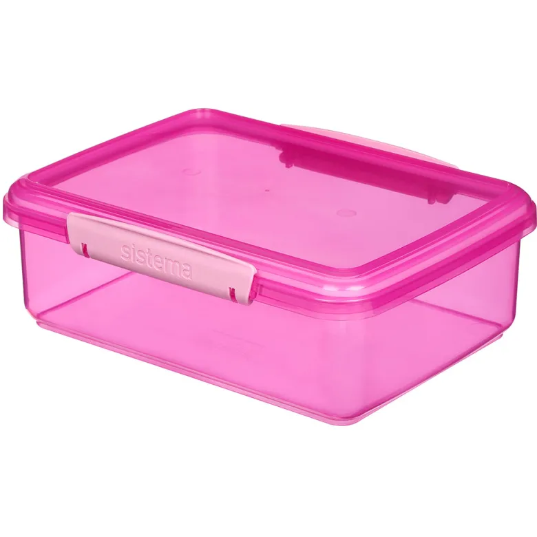 Sistema Coloured Lunch Box with 1 Compartment, 2L – Pink
