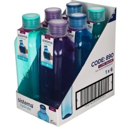 Sistema Drinking Bottle, Square Design, 1 L - Misty Purple