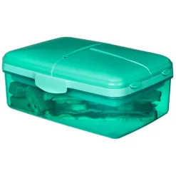 Sistema Lunch Box and Drink Bottle, Slimline Quaddie 1.5 L - Teal
