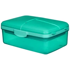Sistema Lunch Box and Drink Bottle, Slimline Quaddie 1.5 L - Teal