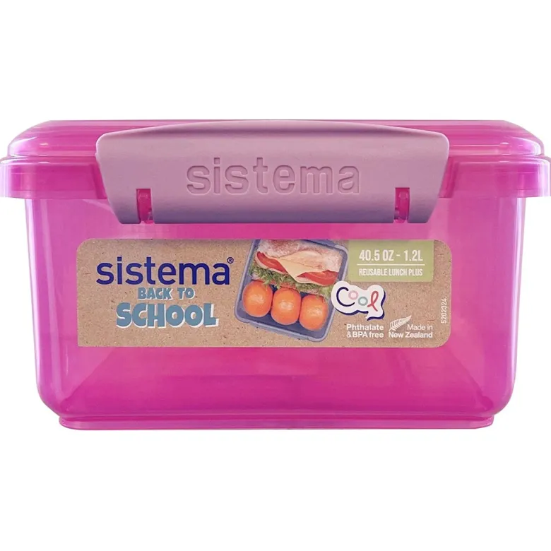 Sistema Lunch Plus Lunch Box with 1 Compartment, 1.2L - Pink