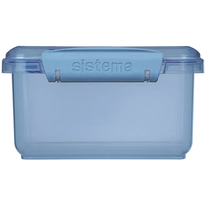 Sistema Lunch plus To Go, Lunch Box with 1 Compartment and Cutlery - Mountain Blue