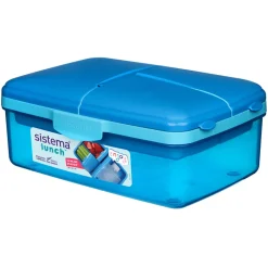 Sistema Lunchbox and Water Bottle Set, Slimline Quaddie 1.5 L - Blue