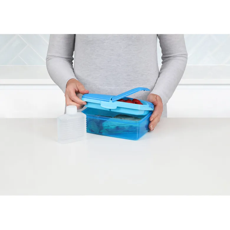 Sistema Lunchbox and Water Bottle Set, Slimline Quaddie 1.5 L - Blue