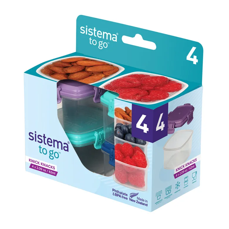 Sistema Mini Snack Containers to Go, Knick Knack 62ml - 4-pack