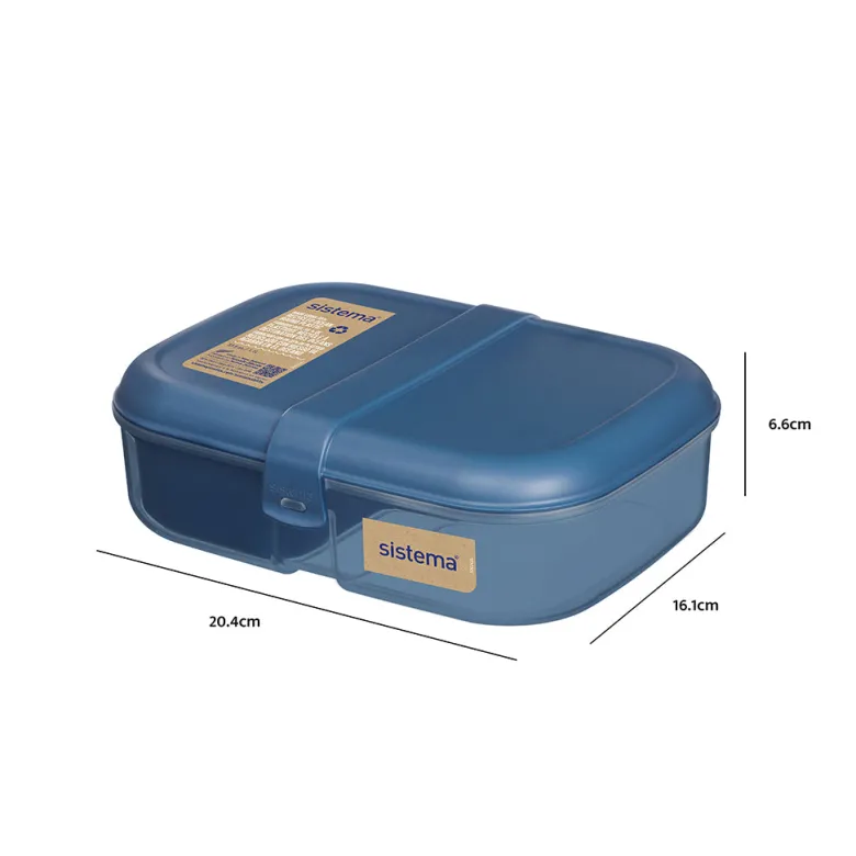Sistema Ribbon Lunch To Go Food Container, 1.1 L - Mountain Blue