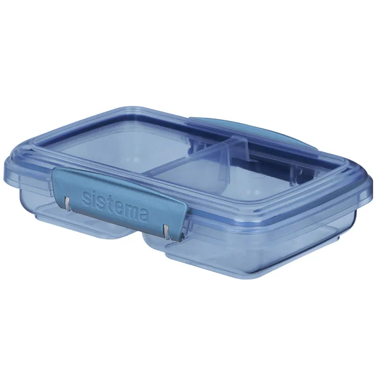 Sistema Small Split To Go Lunchbox with 2 Compartments, Mountain Blue
