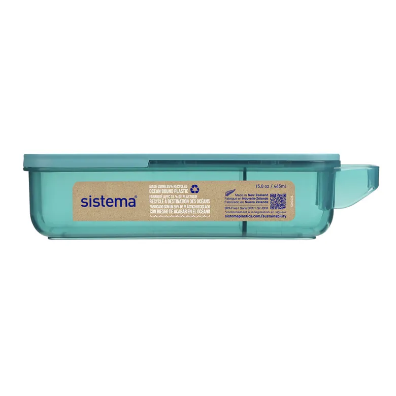 Sistema Snack and Slide Food Box, 430 ml – Teal Stone