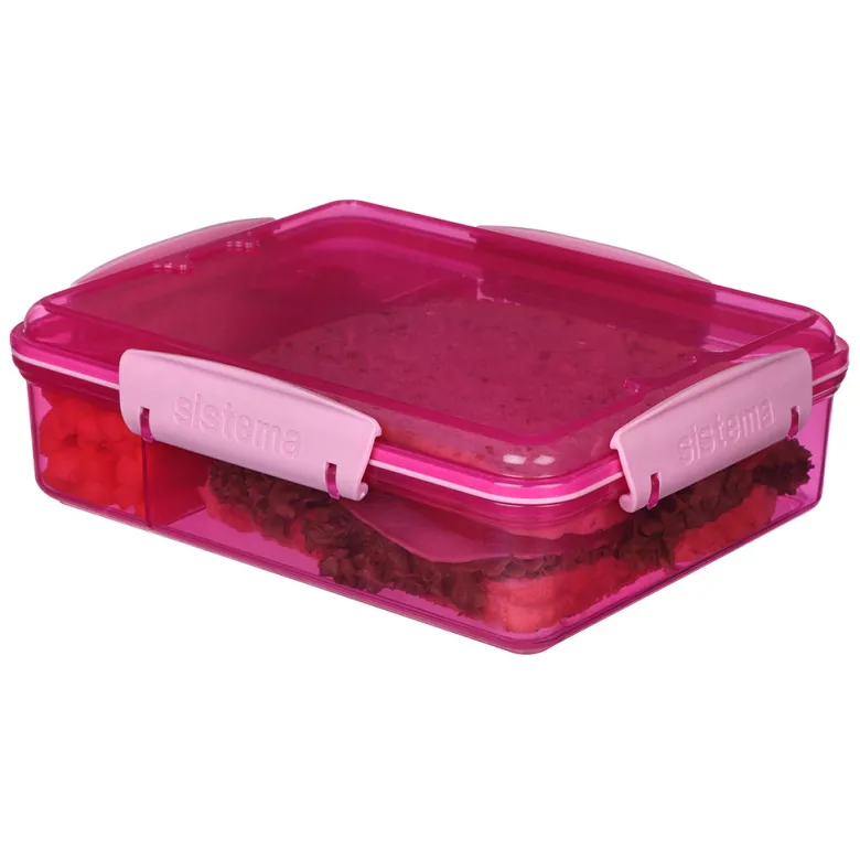 Sistema Snack Attack Duo Lunch Container 975 ml, Pink