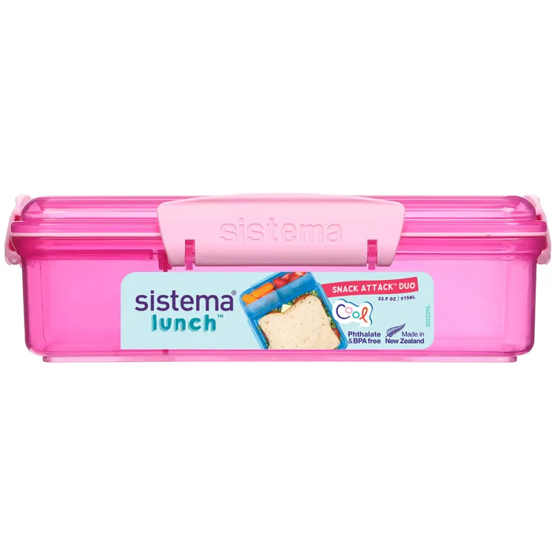 Sistema Snack Attack Duo Lunch Container 975 ml, Pink