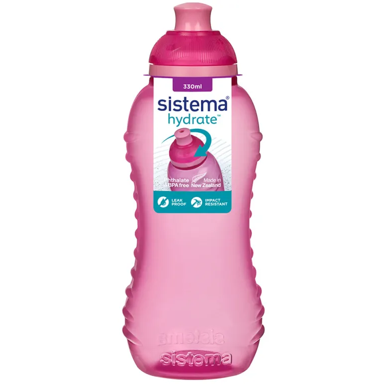 Sistema Water Bottle, Pink/Light Pink, 330 ml