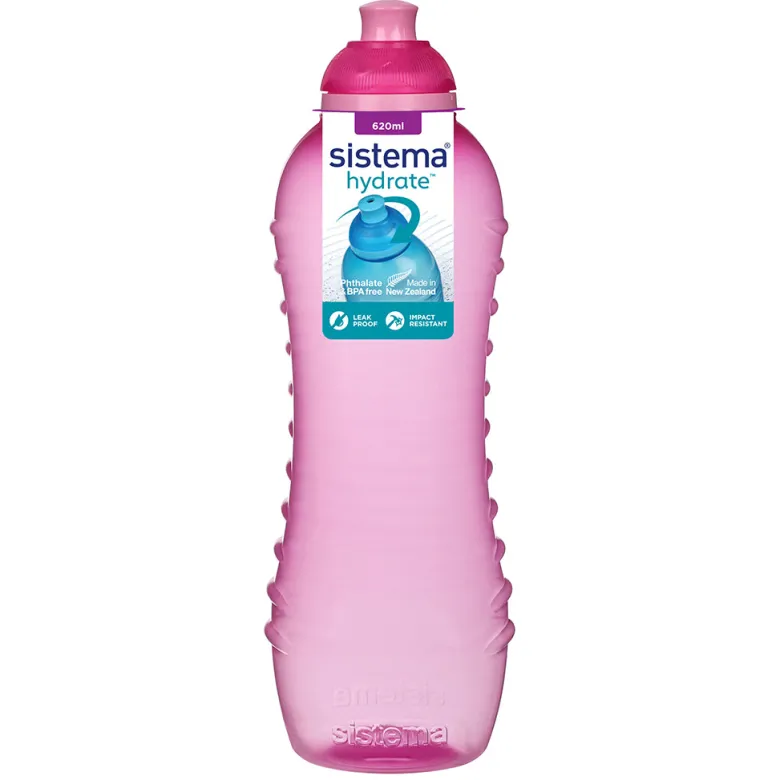 Sistema Water Bottle, Twist 'N' Sip 620 ml - Pink