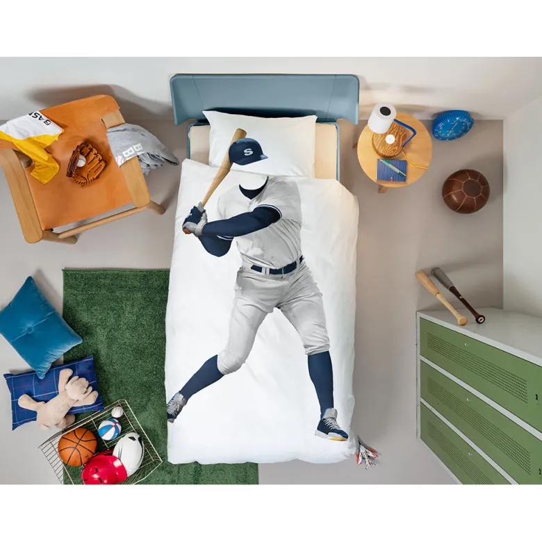 Snurk Adult Bedding, Organic - Baseball Player