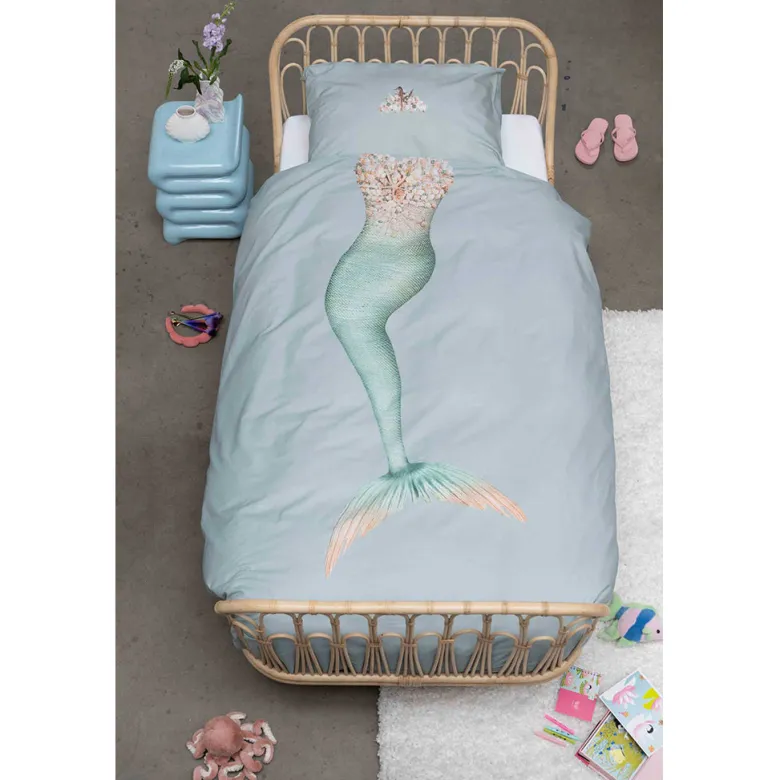 Snurk Adult Bedding, Organic - Mermaid Aqua