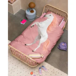 Snurk Adult Bedding, Organic - Unicorn Dusty Pink