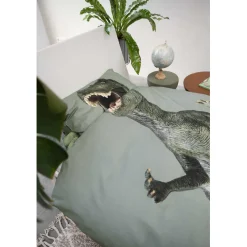 Snurk Organic Adult Bed Linen - Dino Green