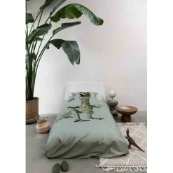 Snurk Organic Adult Bed Linen - Dino Green