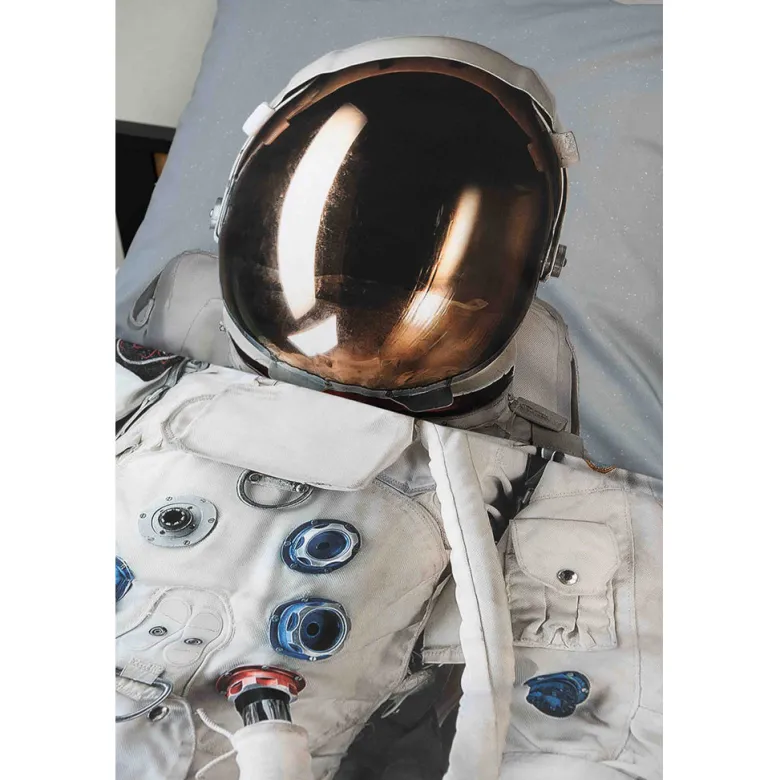Snurk Organic Adult Bedding - Astronaut Grey Space