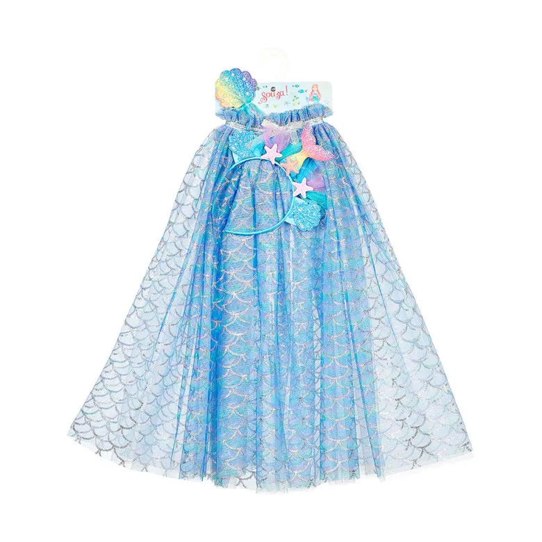 Souza Mermaid Cape Marlya with Tiara and Wand - Size 3-7 Years