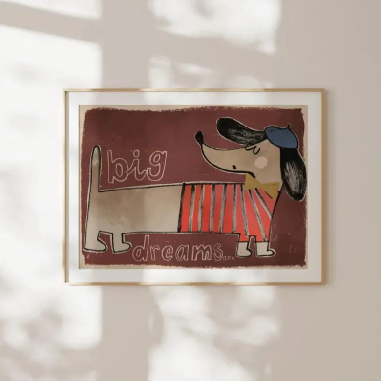 Studio Loco Children's Poster, Teckel - A3
