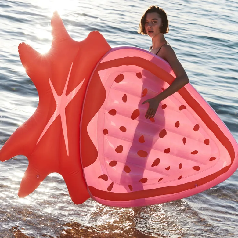 Sunnylife Air Mattress, Strawberry – For ages 6 and up