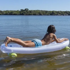 Sunnylife Inflatable Mattress, Skateboard - Blue/Lime - Ages 6 and Up