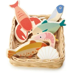 Tender Leaf, Play Food - Basket with Fish and Seafood