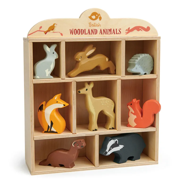 Tender Leaf, Wooden Animals in a Box - 8 Forest Creatures